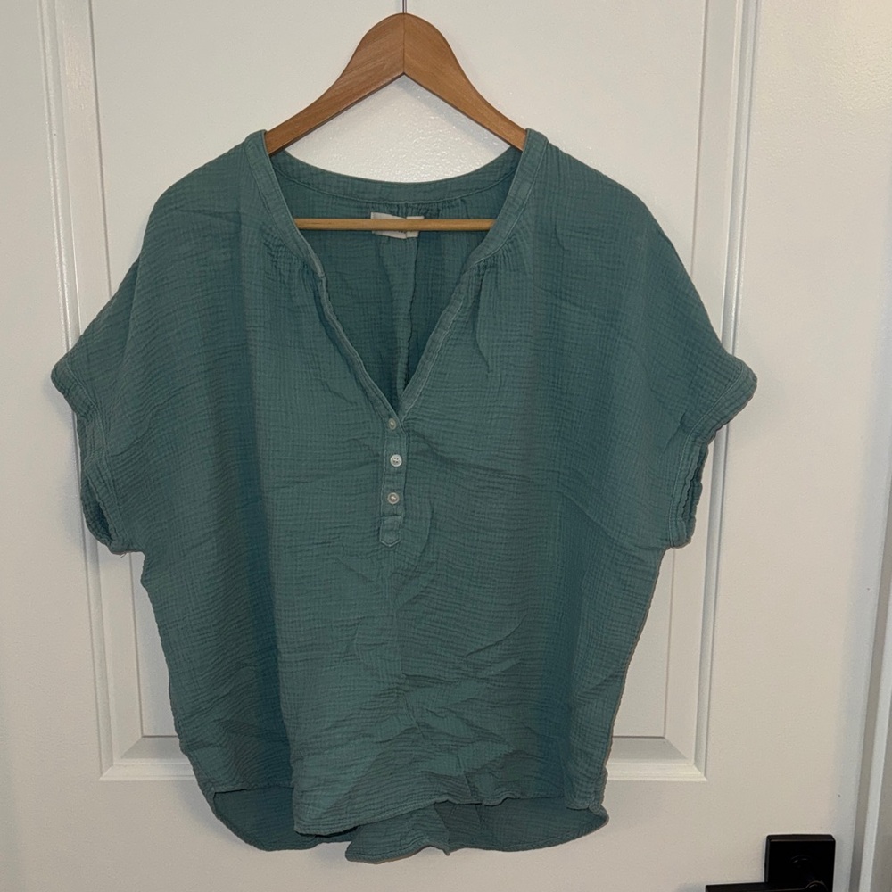Lucky Brand Teal Blouse with Buttons